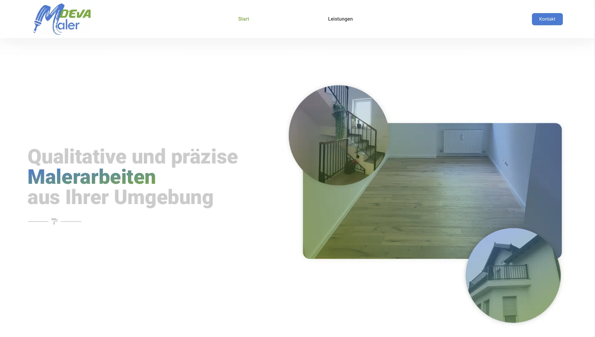 Screenshot der von Jump Webdesign erstellten Website für Maler Deva