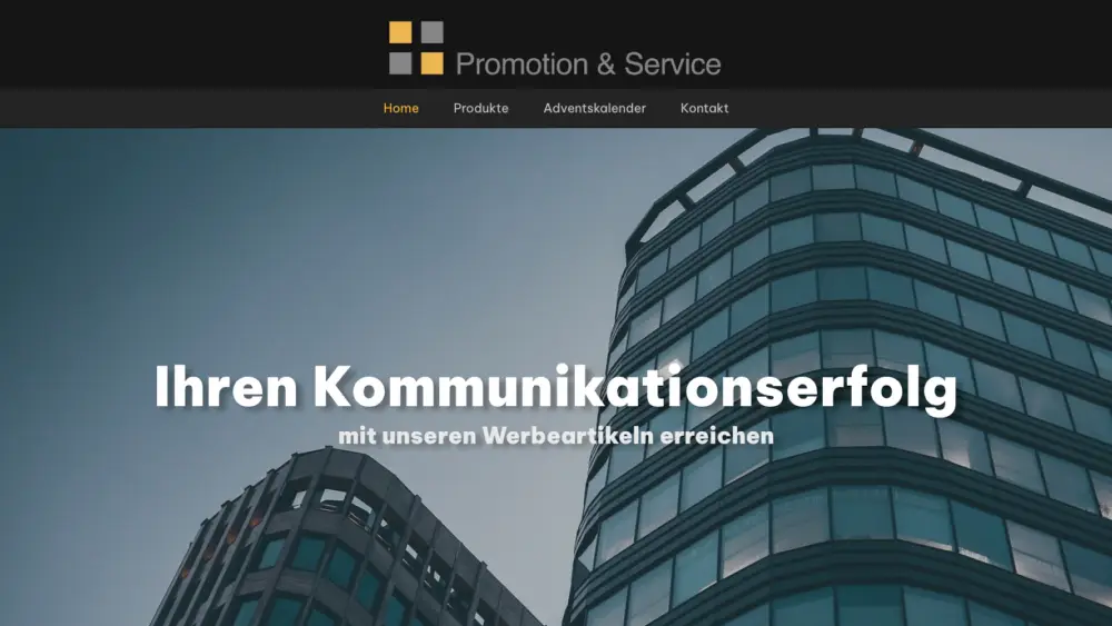 Screenshot der von Jump Webdesign erstellten Website für Promotion und Service